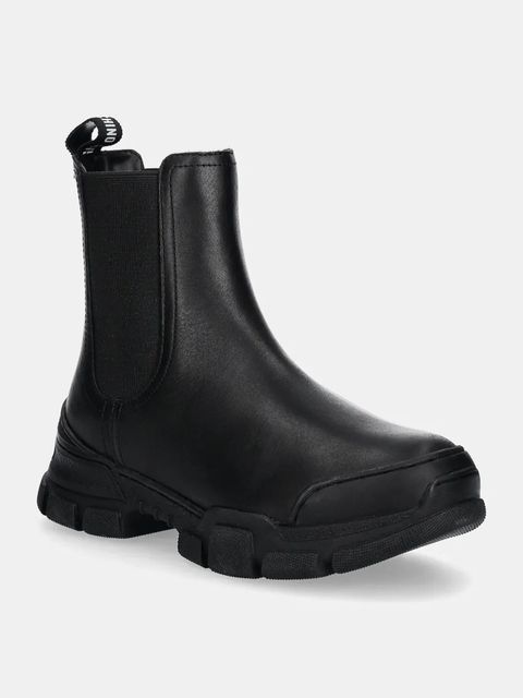 Love Moschino sztyblety skórzane damskie kolor czarny na płaskim obcasie JA15504G0LIA0000 - zdjęcie produktu nr 1