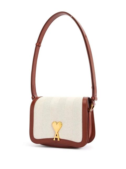 AMI Paris logo-plaque shoulder bag - Brown