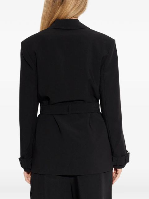 GANNI notched-lapel belted jacket - Black