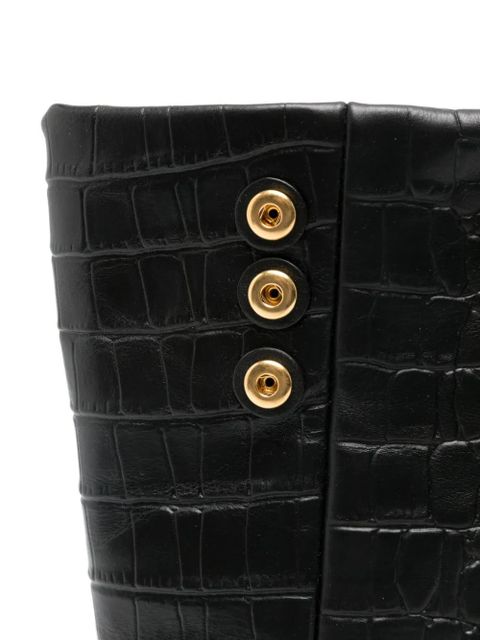 Balmain chain embossed leather tote bag - Black