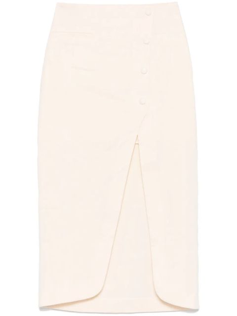 SANDRO long-slit skirt - Neutrals