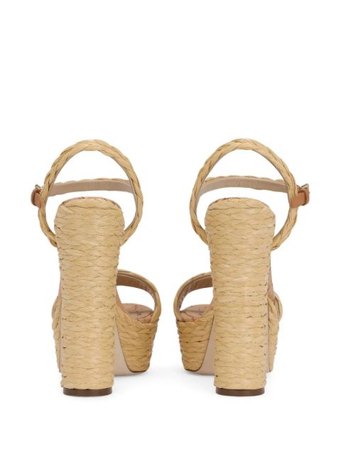 Dolce & Gabbana 145mm raffia platform sandals - Neutrals