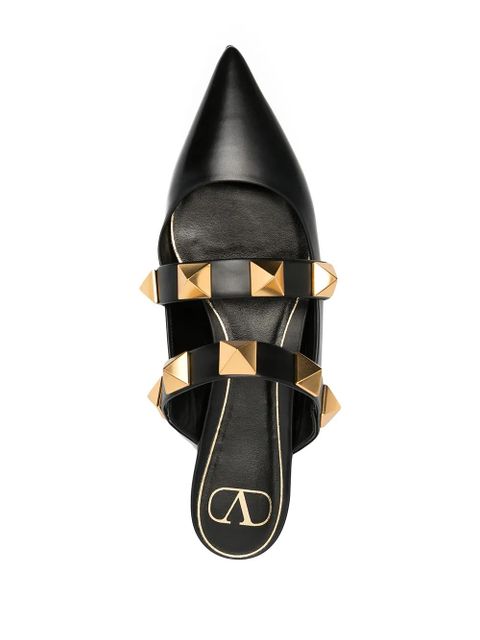 Valentino Garavani Roman Stud flat mules - Black
