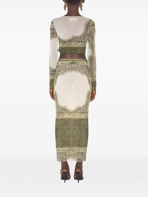 Jean Paul Gaultier long-sleeves printed crop top - Neutrals