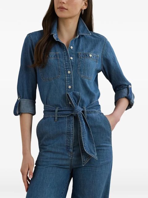 Lauren Ralph Lauren belted denim jumpsuit - Blue