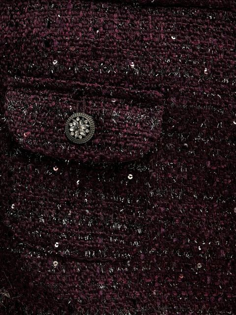 Morgan szorty damskie kolor bordowy wzorzyste high waist SHIKAVA