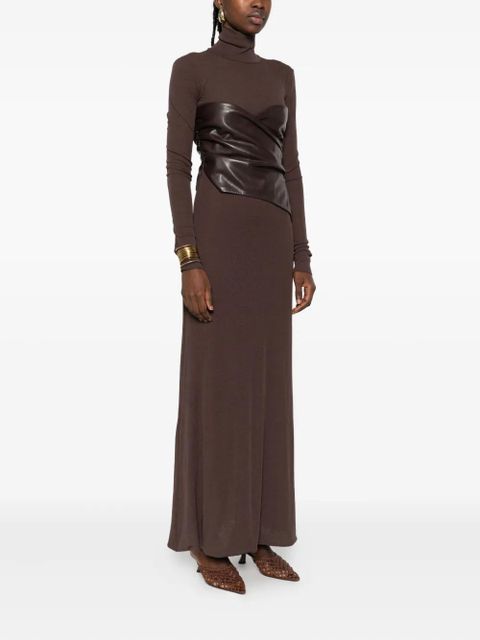 Nanushka turtleneck maxi dress - Brown