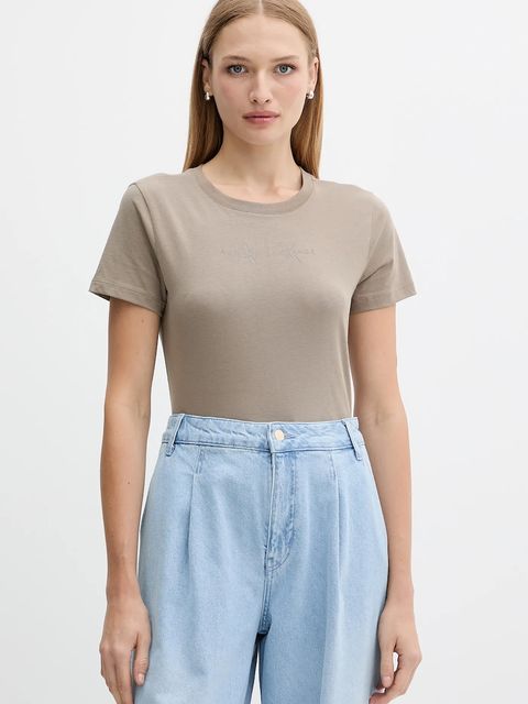 Armani Exchange t-shirt bawełniany damski kolor zielony XW001366 AF10356 - zdjęcie produktu nr 1