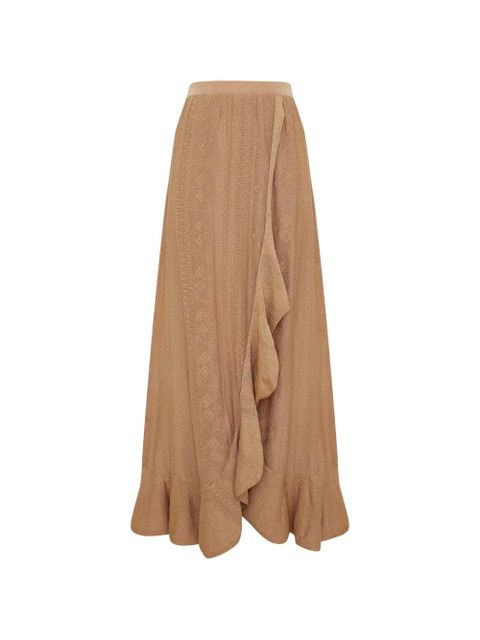 ZIMMERMANN Aster pointelle-knit skirt - Neutrals - zdjęcie produktu nr 1