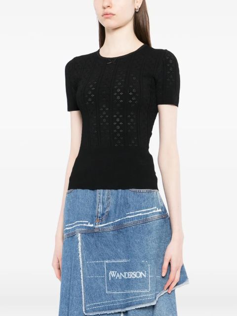 JW Anderson pointelle bow top - Black