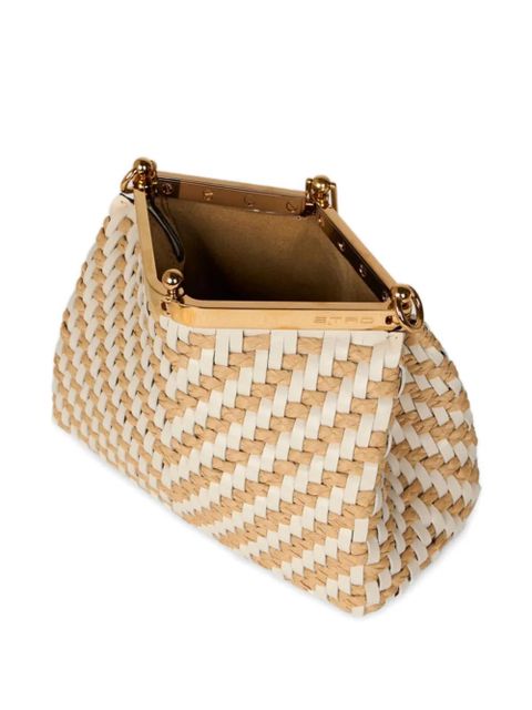 ETRO small Vela woven shoulder bag - Neutrals