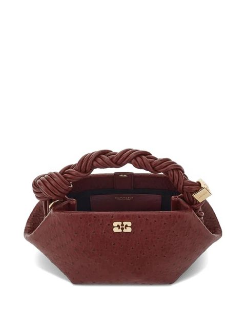 GANNI mini Bou ostrich-effect tote bag - Red - zdjęcie produktu nr 2