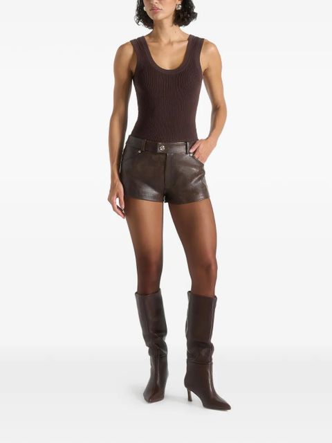 Manière De Voir Samia textured mini shorts - Brown