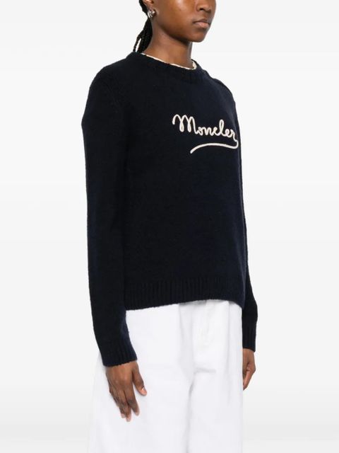 Moncler logo-appliqué sweater - Blue