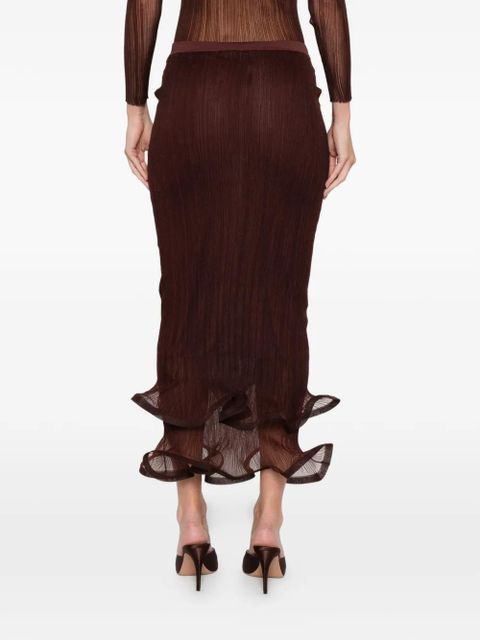 Simkhai ruffled midi skirt - Brown