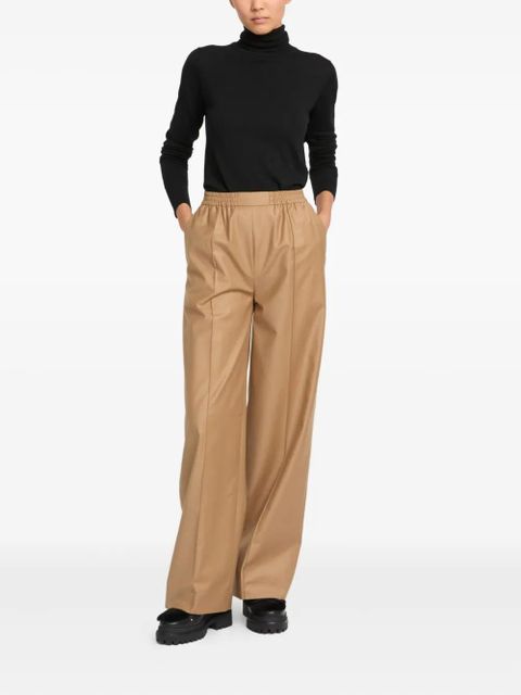 Yves Salomon elasticated waistband flannel trousers - Brown - zdjęcie produktu nr 2