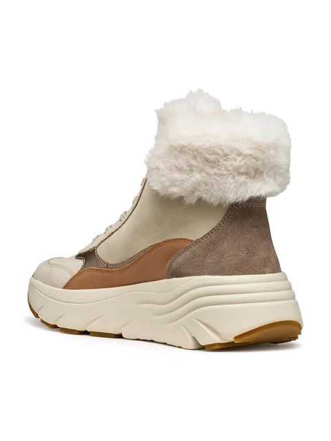 Geox botki D DIAMANTA damskie kolor beżowy na platformie ocieplone D56UFB 02285 CH65A