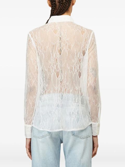 OUR LEGACY floral-lace long-sleeved shirt - White