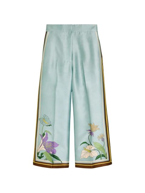 ALEMAIS floral-detail palazzo pants - Blue - zdjęcie produktu nr 1