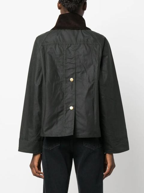Barbour logo-embroidered oversized jacket - Green