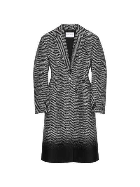 Givenchy Cocoon single-breasted herringbone coat - Black - zdjęcie produktu nr 1