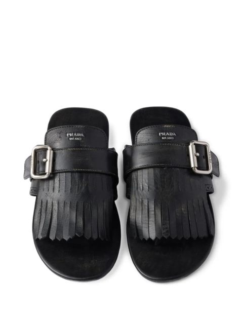Prada Shuffle leather thong sandals - Black