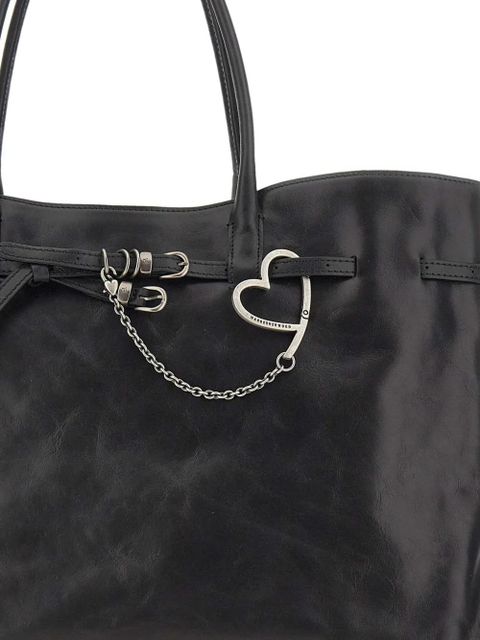 Marge Sherwood XL Grandma Used heart keychain tote bag - Black