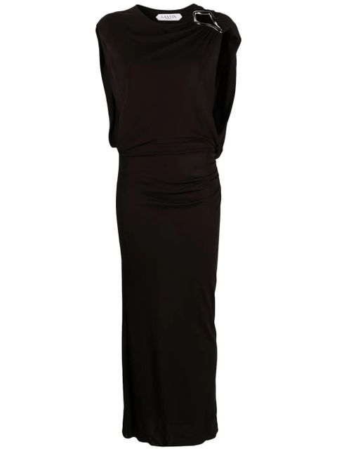 Lanvin brooch-detail maxi dress - Brown - zdjęcie produktu nr 1