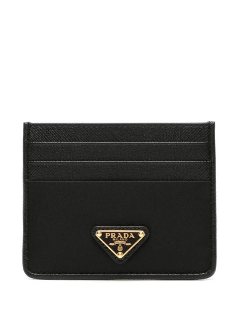 Prada triangle-logo card holder - Black - zdjęcie produktu nr 1