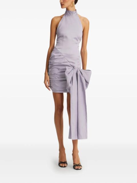 ROTATE BIRGER CHRISTENSEN halter-neck bow-detail dress - Purple - zdjęcie produktu nr 2