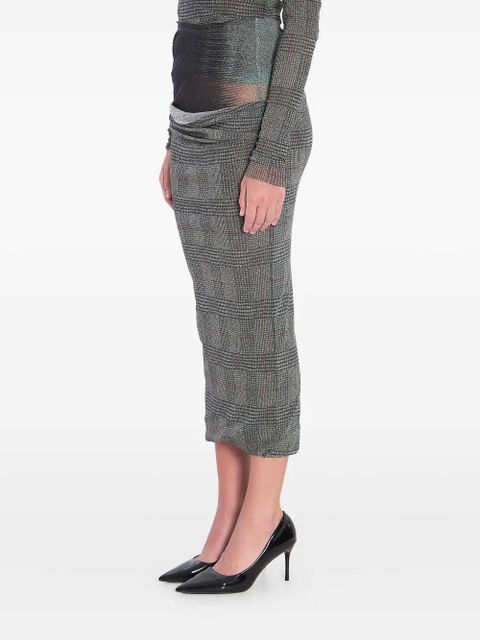 Jean Paul Gaultier Body Shadow checked midi skirt - Grey