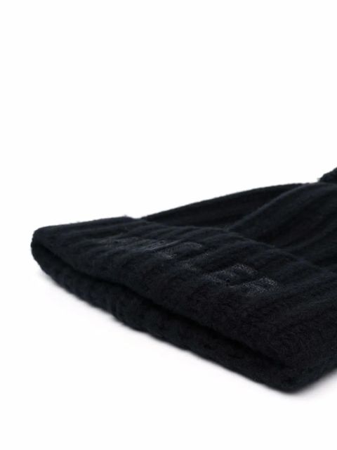 Moncler pompom-detail virgin wool beanie - Blue - zdjęcie produktu nr 2