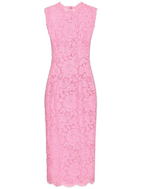 Dolce & Gabbana floral-lace midi dress - Pink - zdjęcie produktu nr 1