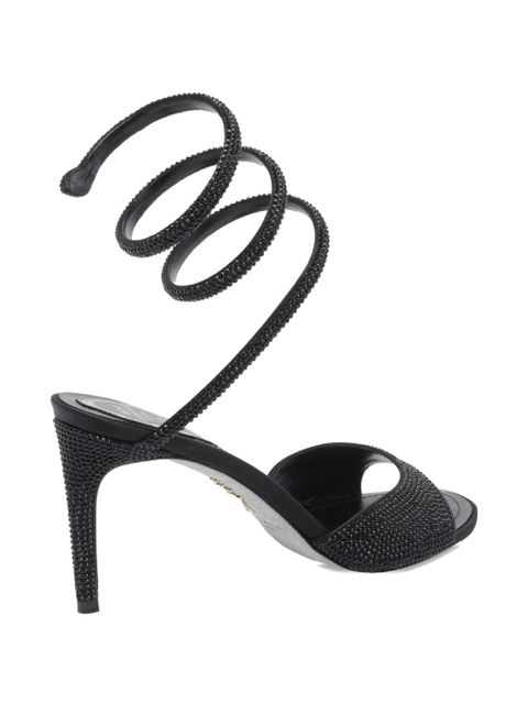 René Caovilla 100mm crystal-embellished heeled sandals - Black