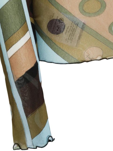 PUCCI geometric-print mesh top - Green