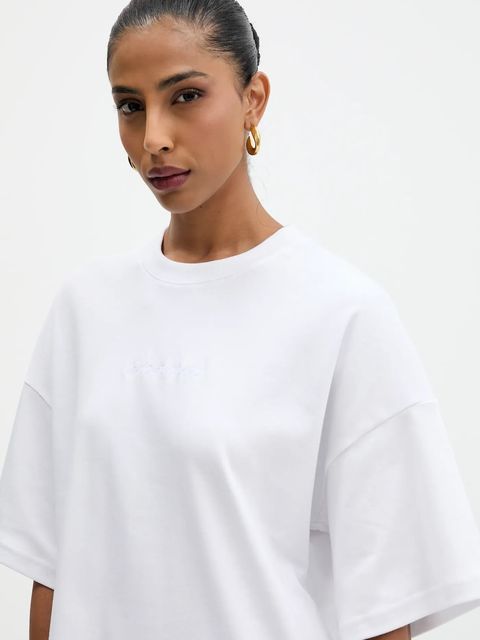 La Mania t-shirt bawełniany NAN damski kolor biały NAN