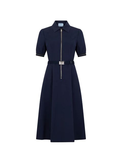 Prada belted zip-fastening midi dress - Blue - zdjęcie produktu nr 1