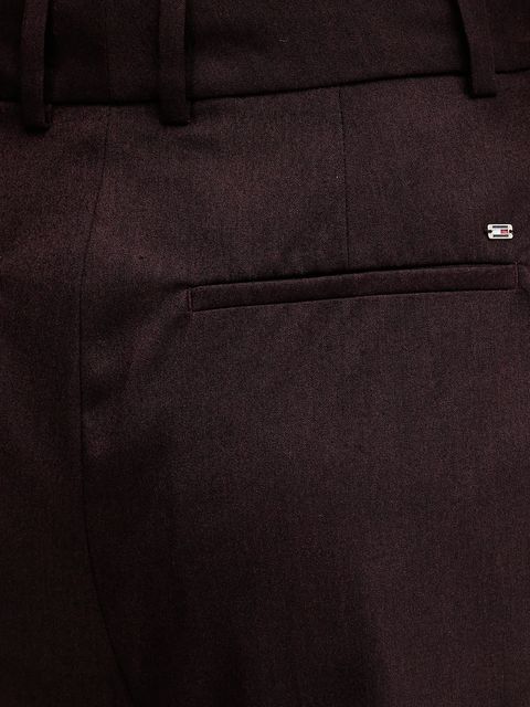 Tommy Hilfiger spodnie damskie kolor bordowy szerokie high waist WW0WW48358