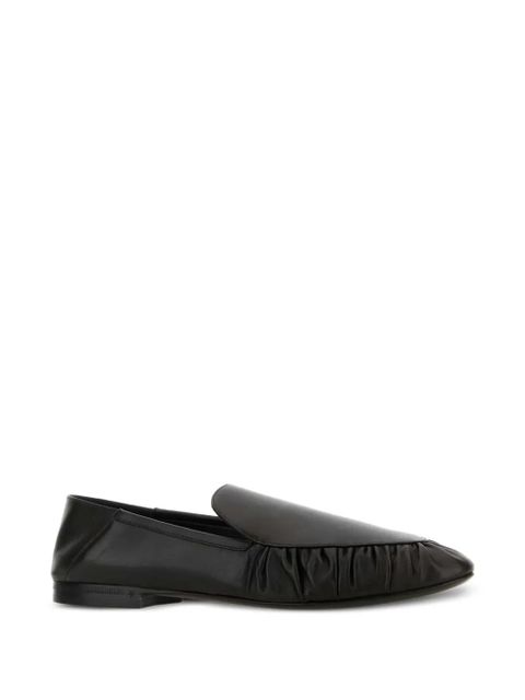 Saint Laurent Alain ruffled leather loafers - Black - zdjęcie produktu nr 2