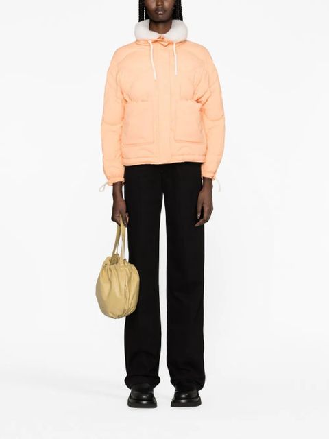 Yves Salomon concealed-fastening padded jacket - Orange