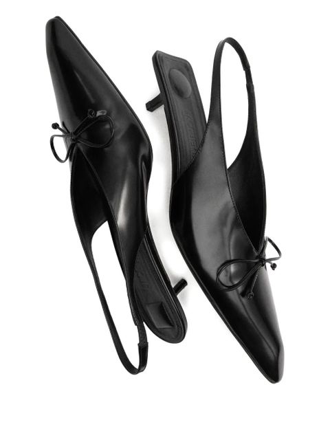 Jacquemus 35mm bow-detail slingback pumps - Black