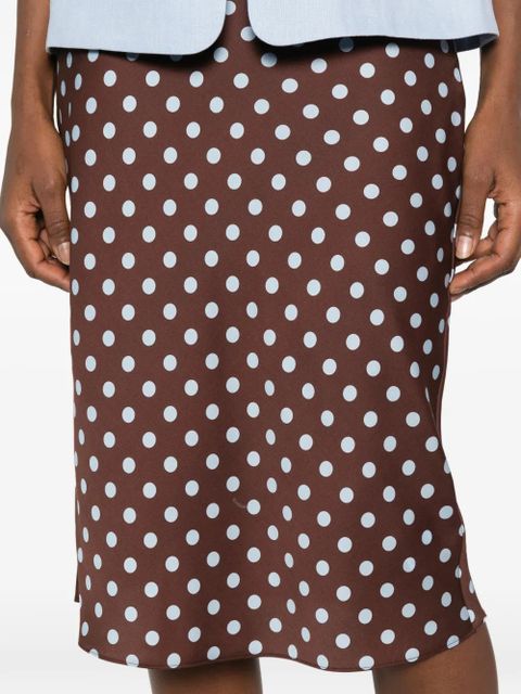 Posse polka-dot midi skirt - Brown