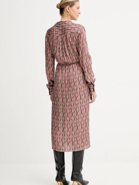 Fracomina sukienka kolor różowy midi prosta FS25WD2011W651K5