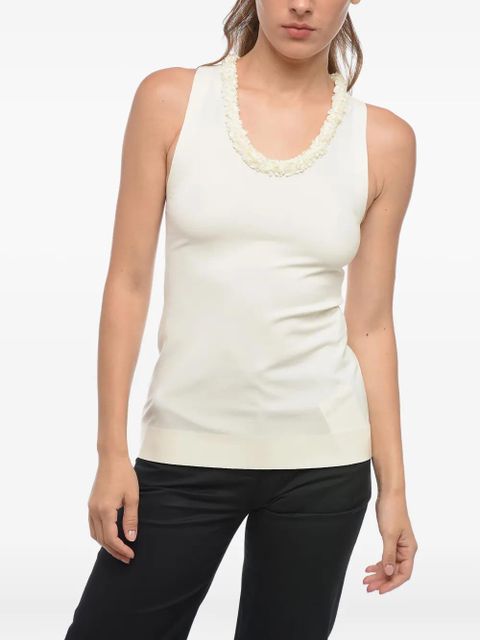Jil Sander embellished-neckline tank top - White - zdjęcie produktu nr 1
