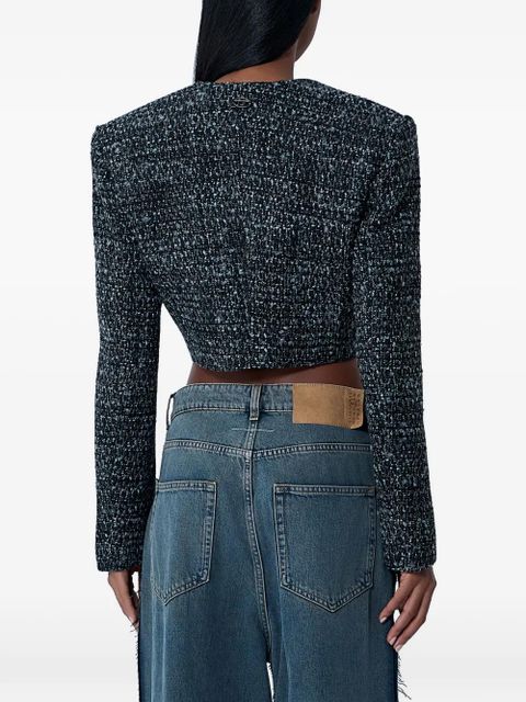 Diesel G-Crop-G tweed cropped jacket - Black