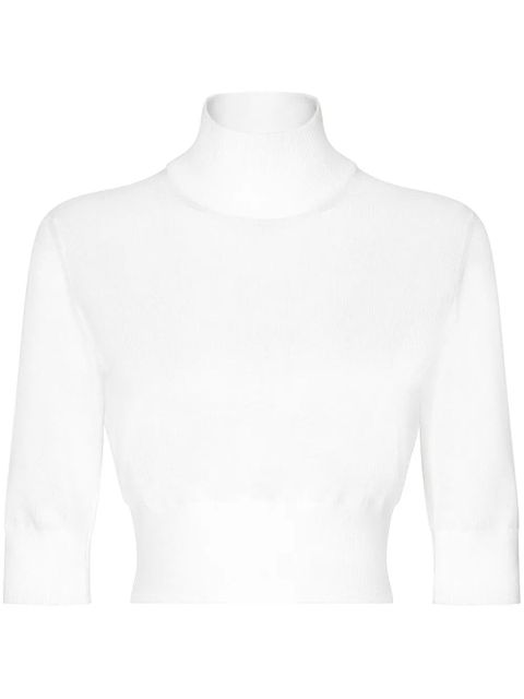 Dolce & Gabbana Cropped turtle-neck sweater - White - zdjęcie produktu nr 1