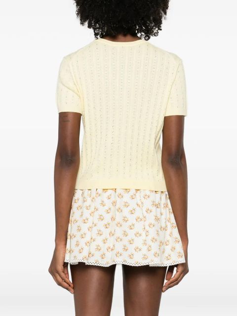 Maje buttoned short-sleeve cardigan - Yellow