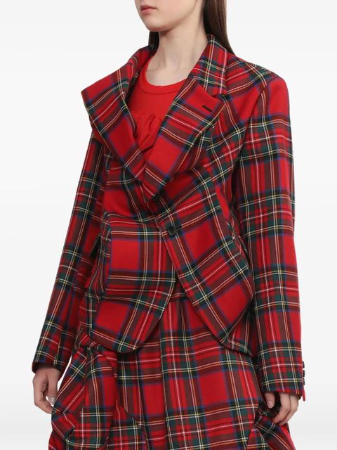 Comme Des Garçons tartan-pattern wool blazer - Red