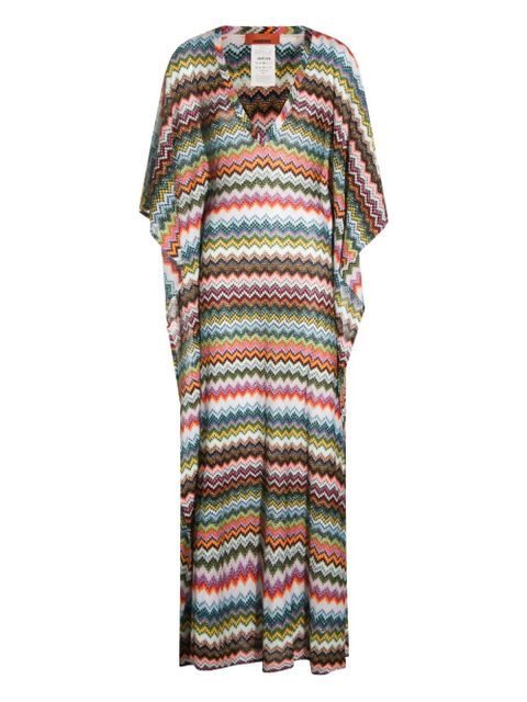 Missoni V-neck zigzag maxi dress - White - zdjęcie produktu nr 1