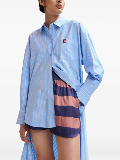 Essentiel Antwerp striped asymmetrical-hem shirt - Blue